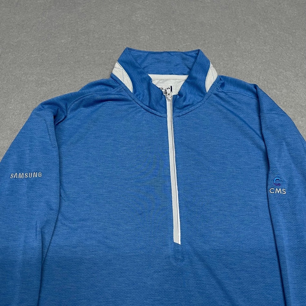 Johnnie-O Sweatshirt XL Mens Blue Brewer Performance 1/2 Zip‎ Samsung CMS Golf